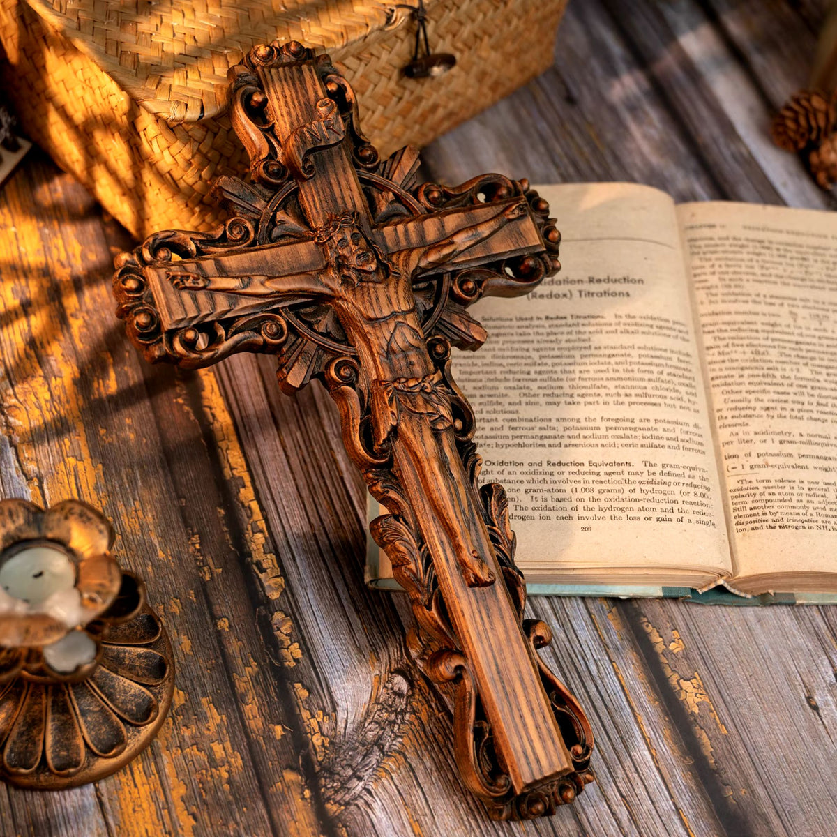 Wooden Crucifix with Intricate Jesus Carving