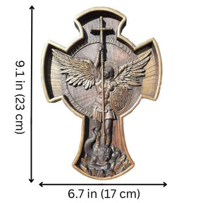 This decorative crucifix, also a work of art, showcases a profound image of Jesus on the cross. Measuring approximately 7.87 x 4.53 inches, it is crafted from high-quality resin, ensuring durability and intricate detail. Perfect for adding a touch of grace to any living space, this crucifix is designed to be hung on the wall.