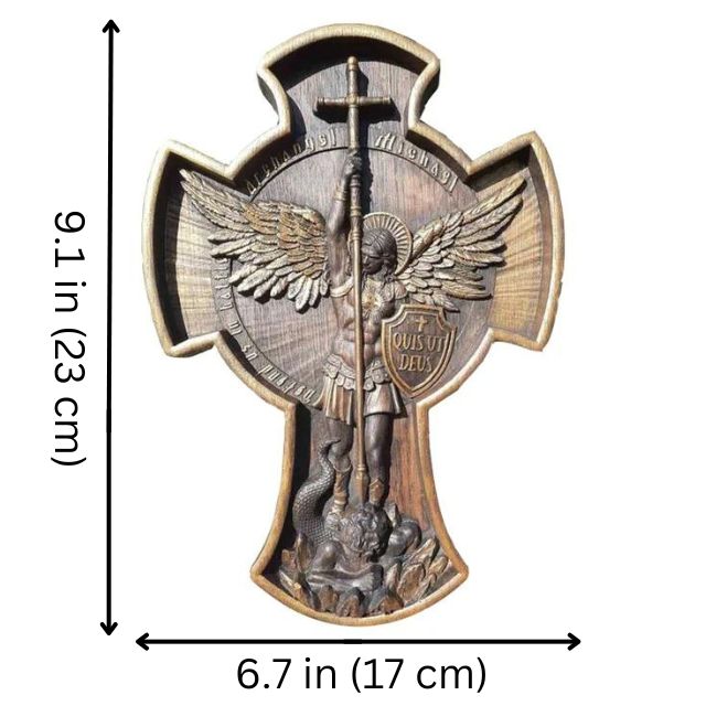 This decorative crucifix, also a work of art, showcases a profound image of Jesus on the cross. Measuring approximately 7.87 x 4.53 inches, it is crafted from high-quality resin, ensuring durability and intricate detail. Perfect for adding a touch of grace to any living space, this crucifix is designed to be hung on the wall.