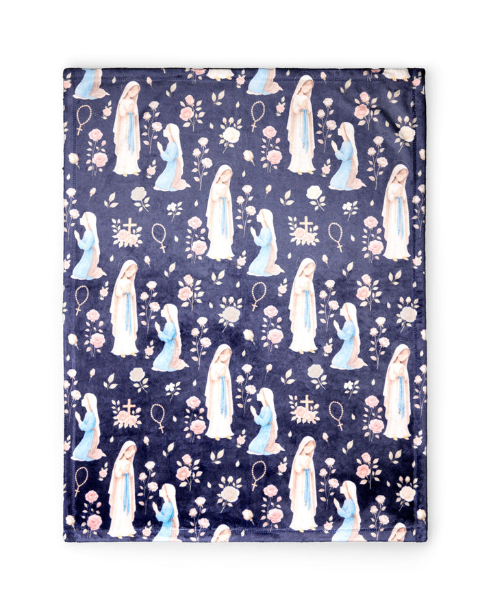 Our Lady of Lourdes Velveteen Throw