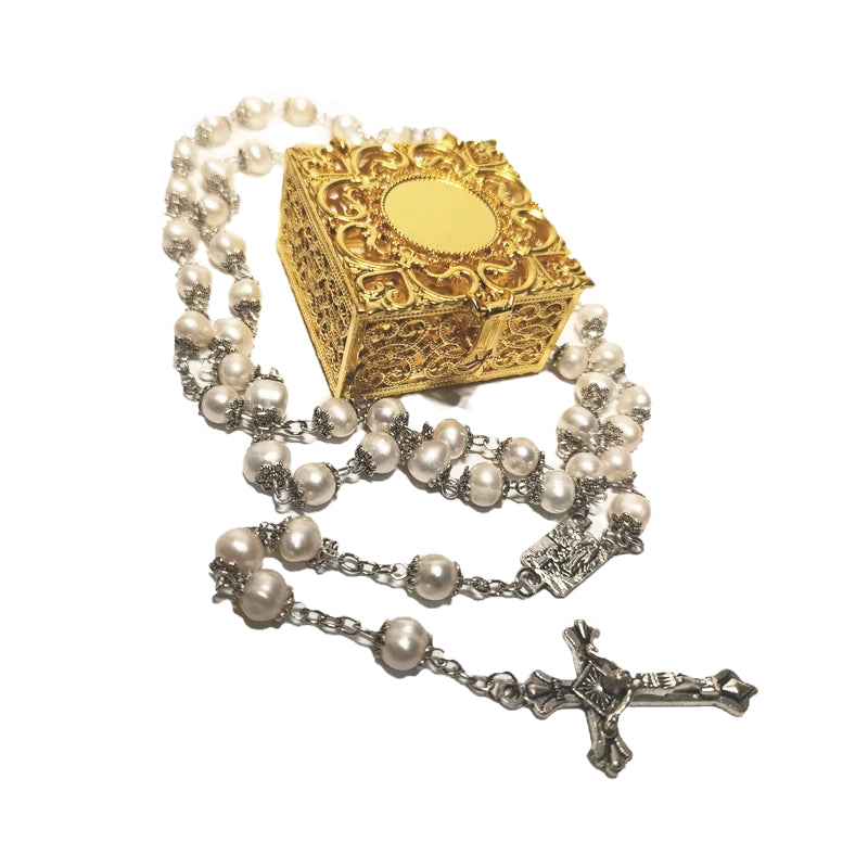 Elegant Freshwater Real Pearl Prayer Rosary