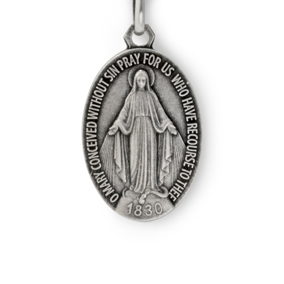 The Labouré Sterling Silver Miraculous Medal Necklace — Lourdes, France