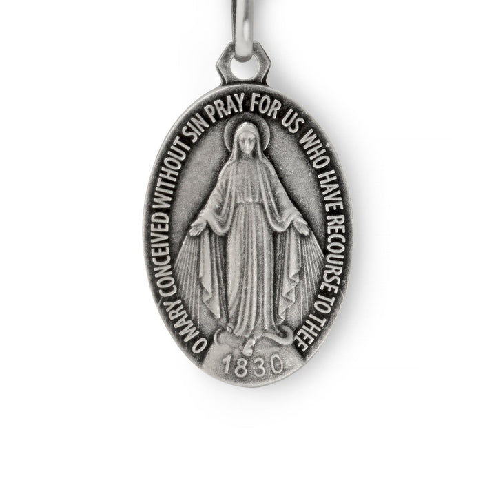 The Labouré Sterling Silver Miraculous Medal Necklace — Lourdes, France