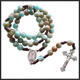 Multicolored Acrylic Bead Rosary with Traditional Crucifix and Medal Pendant