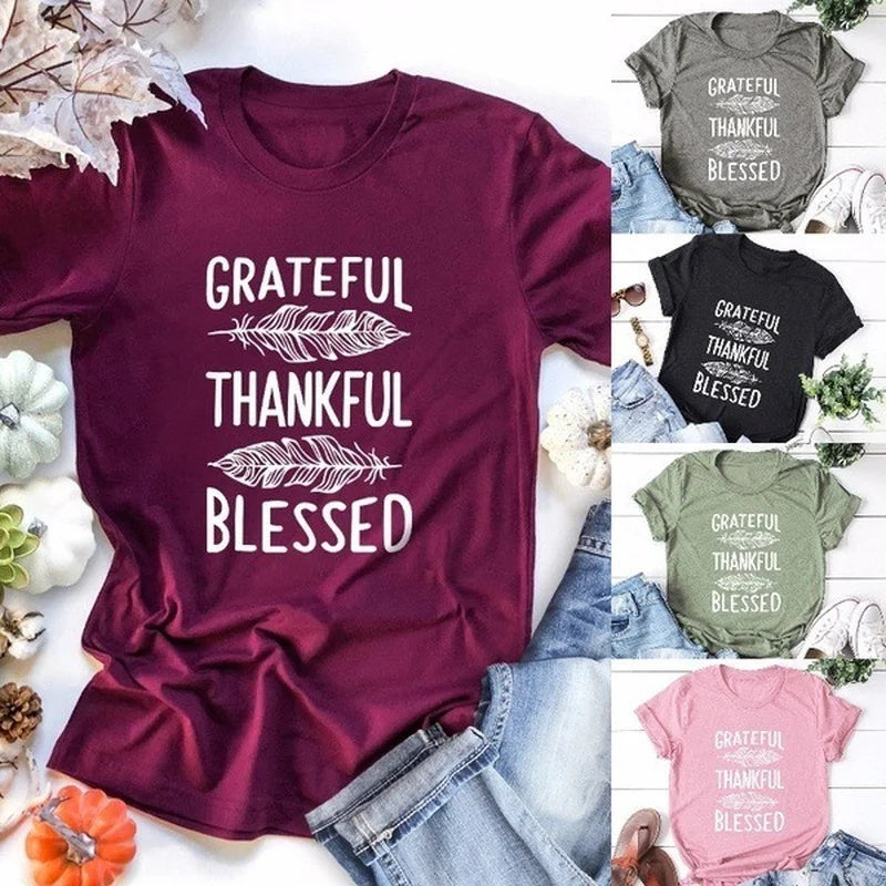 "Grateful Thankful Blessed" Inspirational T-Shirt