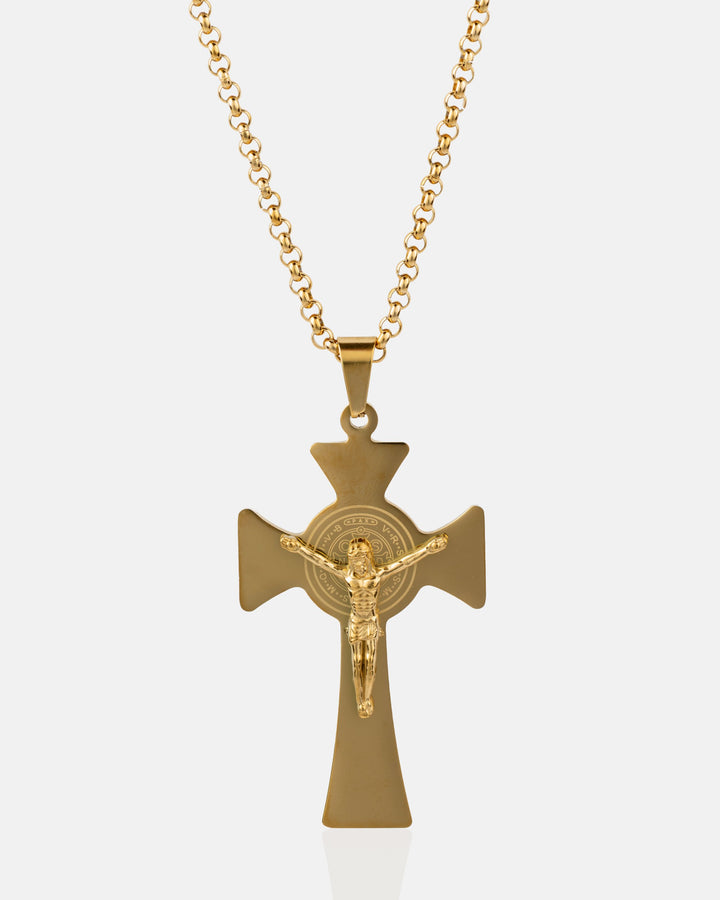 Gold Saint Benedict Necklace