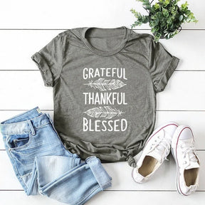 "Grateful Thankful Blessed" Inspirational T-Shirt