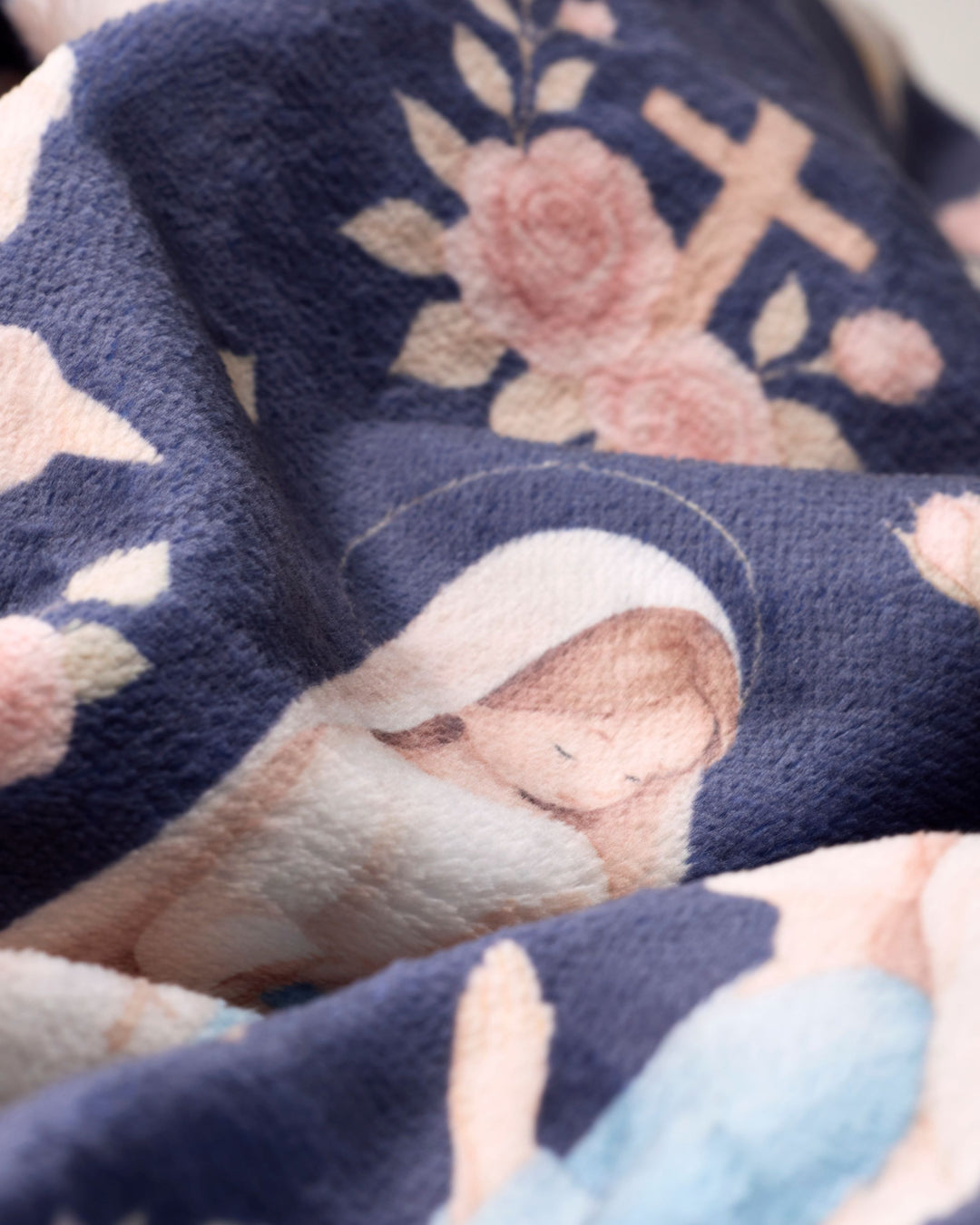 Our Lady of Lourdes Velveteen Throw